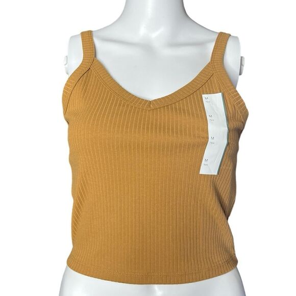 Wild Fable Ribbed V Neck Tank Top Brown Size Medium - Picture 1 of 3